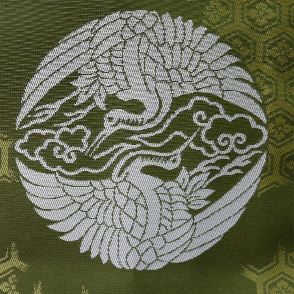 狩衣 テトロン無双織 雲鶴 破れ亀甲 萌黄色 画像3